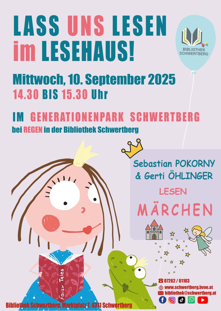 Plakat das zum Vorlesen einlädt