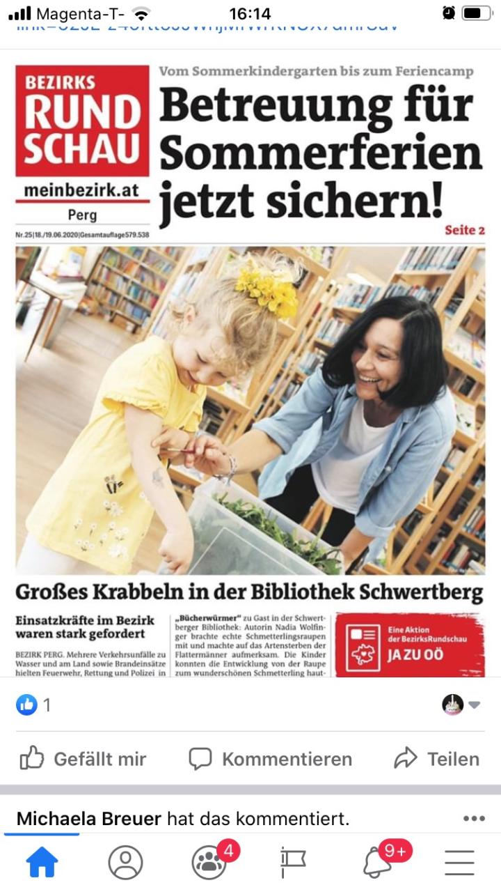 ein Bild aus der Bibliothek am Titelbild der Bezirksrundschau Perg