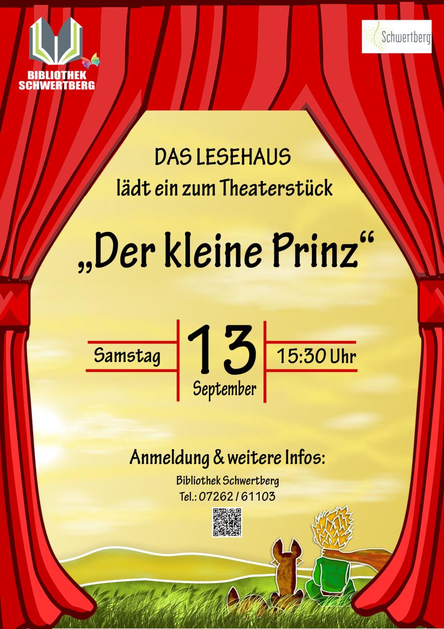 eine Grafik mit einer Theaterbühne und den Infos zum Theater