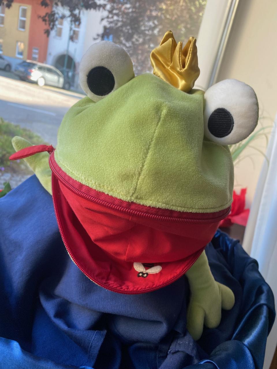 Ein Frosch aus Plüsch